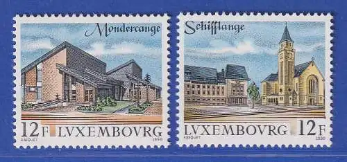 Luxemburg 1990 Sehenswürdigkeiten Monnerich Schifflingen Mi.-Nr. 1251-52 **/MNH