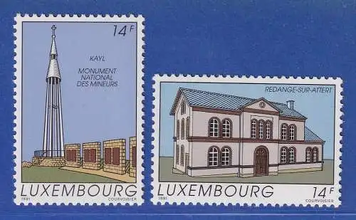 Luxemburg 1991 Bergarbeiterdenkmal Kayl, Gericht Redingen Mi.-Nr. 1273-74 **/MNH