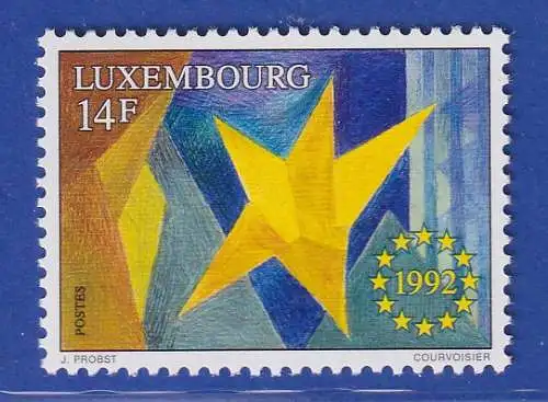 Luxemburg 1992 Europäischer Binnenmarkt, Stern Europa-Emblem Mi.-Nr. 1305 **/MNH