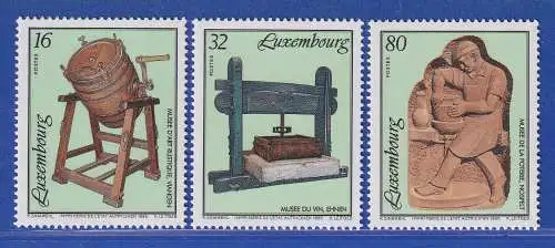 Luxemburg 1995 Museen Gebrauchsgegenstände Mi.-Nr. 1377-79 **/MNH