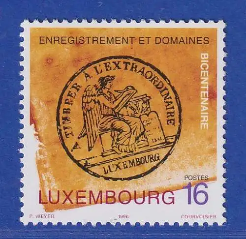 Luxemburg 1996 Domänenverwaltung Fiskalischer Wertstempel Mi.-Nr. 1403 **/MNH