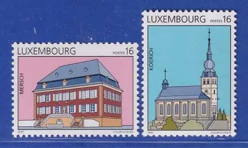 Luxemburg 1997 Servais-Haus Mersch,  Barockkirche Koerich Mi.-Nr. 1414-15 **/MNH