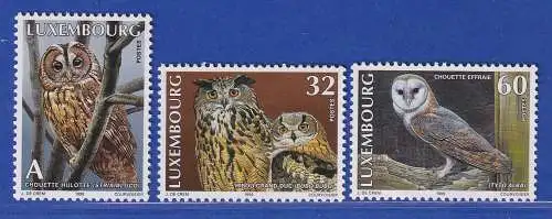 Luxemburg 1999 Einheimische Tiere Eulen Mi.-Nr. 1466-68 **/MNH