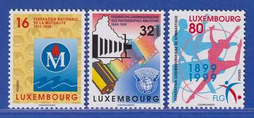 Luxemburg 1999 Jahrestage verschiedener Anlässe Mi.-Nr. 1474-76 **/MNH