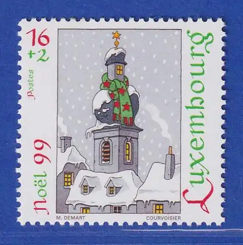 Luxemburg 1999 Weihnachten Kirchturm mit Schal Mi.-Nr. 1484 **/MNH