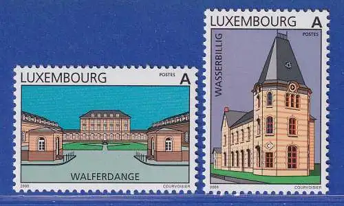 Luxemburg 2000 Schloss Welferdingen Gemeinde Wasserbillig Mi.-Nr. 1495-96 **/MNH