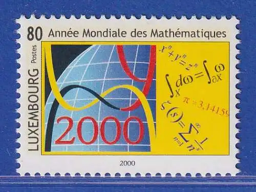 Luxemburg 2000 Internationales Jahr der Mathematik Mi.-Nr. 1497 **/MNH