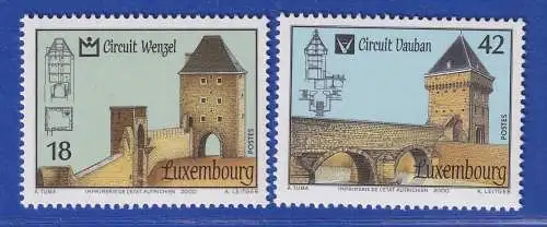 Luxemburg 2000 UNESCO Welterbe Wenzel- und Vauban-Rundweg Mi.-Nr. 1512-13 **/MNH