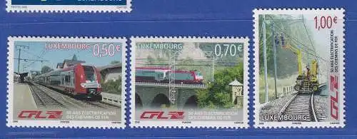 Luxemburg 2006 Elektrifizierung der Eisenbahnen Mi.-Nr. 1704-06 **/MNH