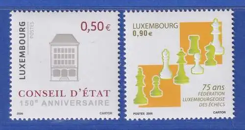 Luxemburg 2006 Staatsratsgebäude und Schachverband Mi.-Nr. 1714-15 **/MNH