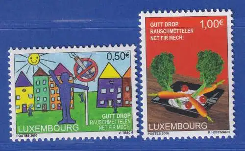 Luxemburg 2006 Kampf geg. Drogenmissbrauch und -Handel Mi.-Nr. 1718-19 **/MNH