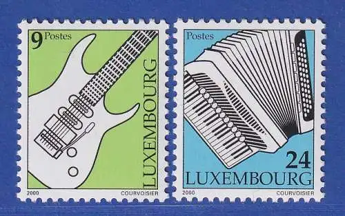 Luxemburg 2000 Musikinstrumente E-Gitarre, Akkordeon Mi.-Nr. 1522-23 **/MNH