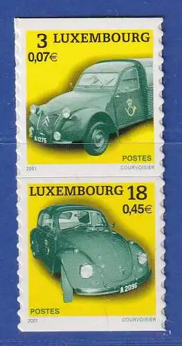 Luxemburg 2001 Alte Dienstautos der Post Mi.-Nr. 1537-38 **/MNH