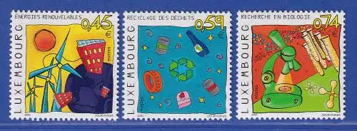 Luxemburg 2001 Unterwegs in Richtung Zukunft Cartoons Mi.-Nr. 1550-52 **/MNH