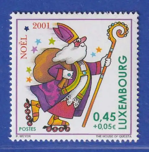 Luxemburg 2001 Weihnachtsmann auf Inlineskates Mi.-Nr. 1553 **/MNH