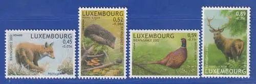 Luxemburg 2002 Wohlfahrt Einheimische Tiere Mi.-Nr. 1593-96 Satz kpl. **/MNH