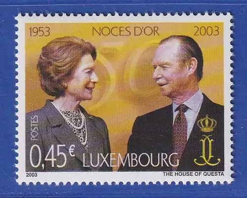 Luxemburg 2003 Großherzog Jean und Großherzogin Josèphine Mi.-Nr. 1597 **/MNH