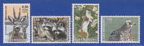 Luxemburg 2003 Wohlfahrt Einheimische Tiere Mi.-Nr. 1622-25 Satz kpl. **/MNH