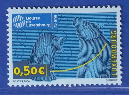 Luxemburg 2004 75 Jahre Börse  Bärenskulpturen Mi.-Nr. 1652 **/MNH