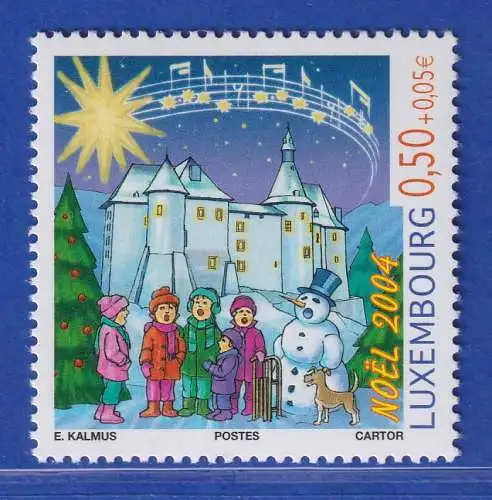 Luxemburg 2004 Weihnachten singende Kinder und Schneemann Mi.-Nr. 1653 **/MNH