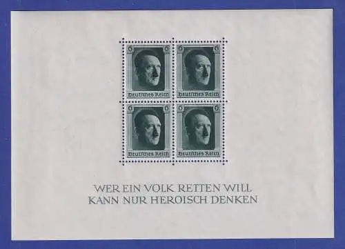 Deutsches Reich 1937 48. Geburtstag von Adolf Hitler Mi.-Nr. Block 7 **