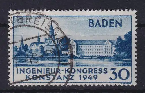 Franz. Zone Baden 1949 Ingenieurkongress Mi.-Nr. 46 I gestempelt