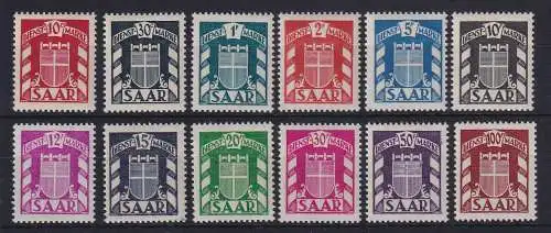 Saarland 1949 Dienstmarken Wappen  Mi.-Nr. 33-44  postfrisch **