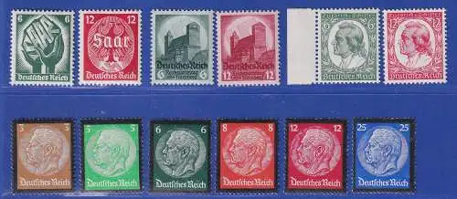 Dt. Reich 1934 Mi.-Nr. 544-555, 4 Sätze kpl. postfrisch **  Michelwert 425,- €