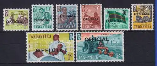 Tansania Tanganyika 1961 Dienstmarken Mi.-Nr. 1-8 postfrisch **