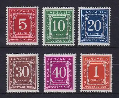 Tansania 1967 Portomarken Mi.-Nr. 1-6 postfrisch **
