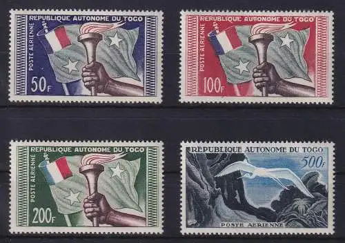 Togo 1957 Flugpostmarken Fackel/Kranich Mi.-Nr. 241-244 postfrisch **