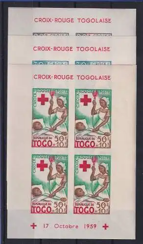 Togo 1959 Rotes Kreuz Mi.-Nr. Block 2-4 geschnitten postfrisch **