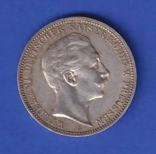 Preußen Silbermünze 3 Mark Kaiser Wilhelm II. 1910 ss-vz