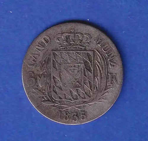 Bayern Silbermünze 6 Kreuzer König Ludwig I. 1835