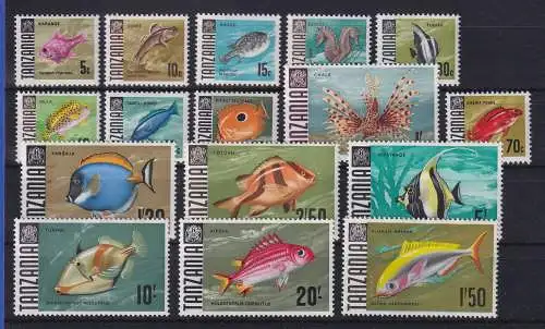 Tansania 1967/73 Fische Mi.-Nr. 19-34 postfrisch **