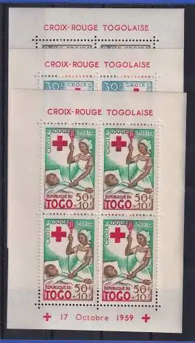 Togo 1959 Rotes Kreuz Mi.-Nr. Block 2-4 gezähnt postfrisch **