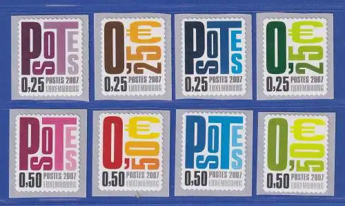 Luxemburg 2007 Freimarken Ziffern selbstkl. Mi.-Nr. 1737-44 Satz kpl. **/MNH
