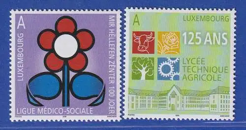 Luxemburg 2008 Tuberkulose, Landwirtschaftsschule Mi.-Nr. 1784-85 **/MNH