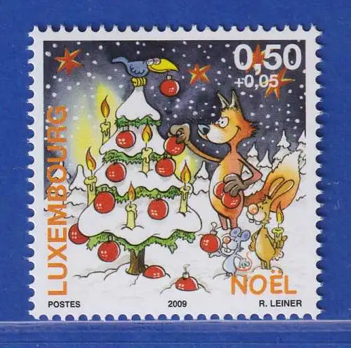 Luxemburg 2009 Weihnachten Fuchs schmückt Weihnachtsbaum Mi.-Nr. 1849 **/MNH