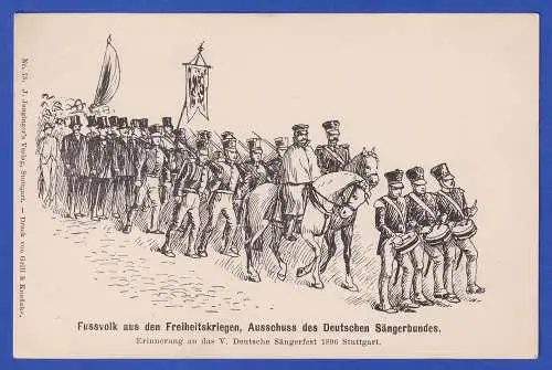 Württemberg GA Bildpostkarte V. Deutsches Sängerfest Stuttgart 1896 ungebraucht