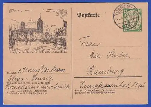 Danzig GA Postkarte Mi.-Nr. P56 O DANZIG-OLIVA 1937