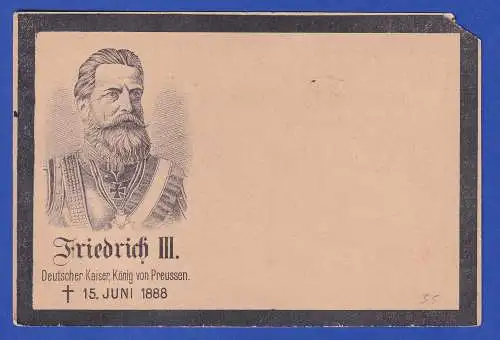 Privat-Stadtbrief-Beförderung Erfurt GA Postkarte Kaiser Friedrich III. ungebr.