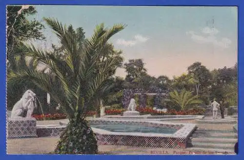 Spanien Zensierte AK Sevilla mit nichtamtlicher Marke PRO SEVILLA 1938