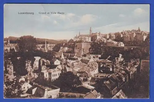 Luxemburg Zensierte AK Stadtansicht O LUXEMBOURG VILLE 1914 gel. nach Leipzig