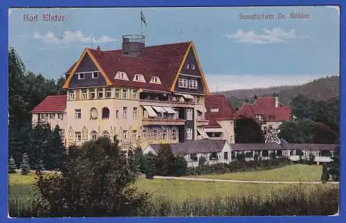 Dt. Reich AK Sanatorium Dr. Köhler Bad Elster O BAD ELSTER 1923 gel. n. Leipzig