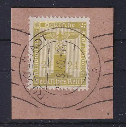 Dt. Reich 1938 Dienstmarke 24 Pfg Mi.-Nr. 152 O RUDOLSTADT auf Briefstück