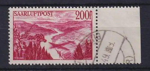 Saarland 1948 Flugpostmarke 200 Franc Mi.-Nr. 254 gestempelt 