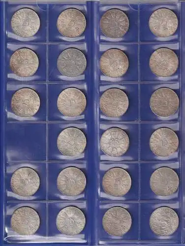 Österreich Silbermünzen 25 Schilling 1956 - 1973 Konvolut 47 Stück 