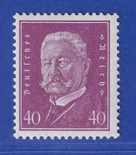 Dt. Reich 1928 Reichspräsident Hindenburg 40 Pfg. Mi.-Nr. 418 ** gpr. Bühler