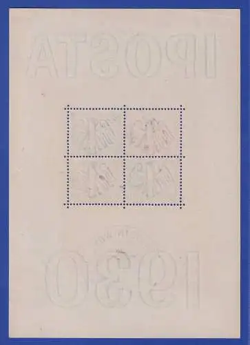 Dt. Reich 1930 IPOSTA Mi.-Nr. Block 1 mit IPOSTA-So.-O BERLIN